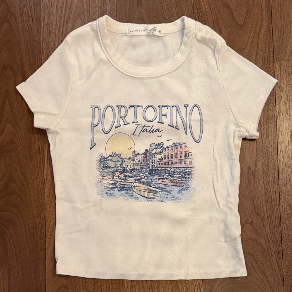 Altar'd State White Portofino Graphic Tee